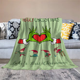 Aperturee - Custom Green Finger Heart First Christmas Backdrop